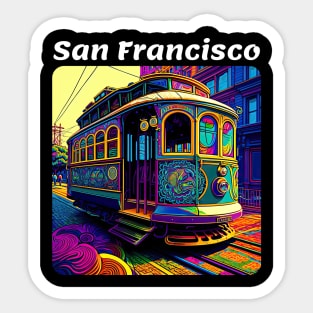San Francisco Cable Car v1 square Sticker